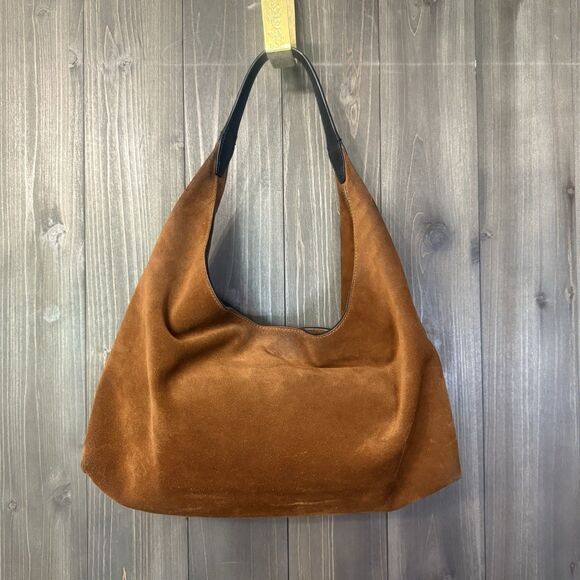 Madewell Handbags - Madewell The Mylie Suede Shoulder Bag Russet Brown Hobo Slouch Zip Top